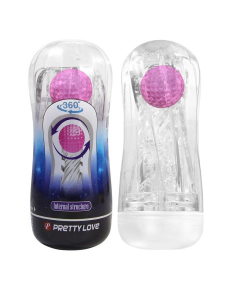 PRETTY LOVE MASTURBADOR CUP 360Aº TEXTURIZADO TRANSPARENTE